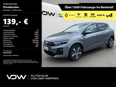 Dacia Dacia Sandero Expression Eco-G 120 im Leasing von Null-Leasing