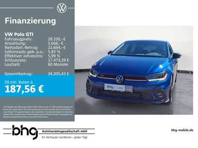 VW Volkswagen Polo GTI 2,0 TSI OPF DSG *PANO*LED*NAVI* im Leasing von Null-Leasing