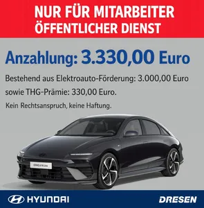 Hyundai Hyundai Hyundai IONIQ 6 N Line**NUR FÜR ÖFFENTL.DIENST** I 20"Felgen I Matrix-LED I Wärmepumpe I Navi I Sitzheizung I Klimaautomatik im Auto Abo von 9Drive