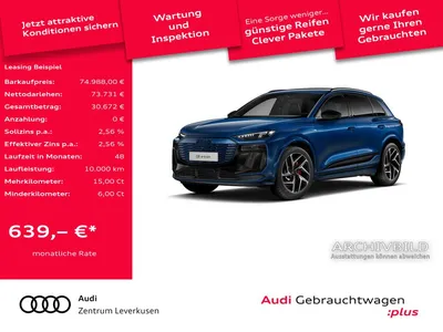 Audi Audi Q6 e-tron quattro S line PANO LUFT B&O MATRIX im Auto Abo von Null-Leasing