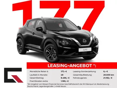 Nissan Nissan Juke N-CONNECTA 114PS 6MT Winter/Carplay/RFK (nur noch 1x ) im Auto Abo von LeasingMarkt.de