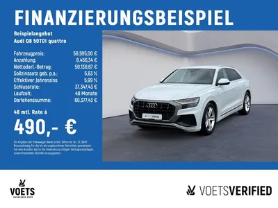 Audi Audi Q8 50TDI quattro S-Line HD MATRIX+HUD+B&O+AHK+ im Leasing von Null-Leasing