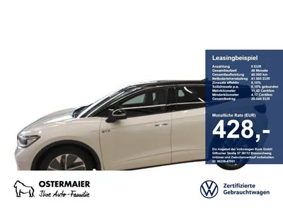 VW Volkswagen ID.4 GTX 340PS ACC.5J-G.WÄRMEPUMPE.AHK.AREA-VIEW im Leasing von Null-Leasing