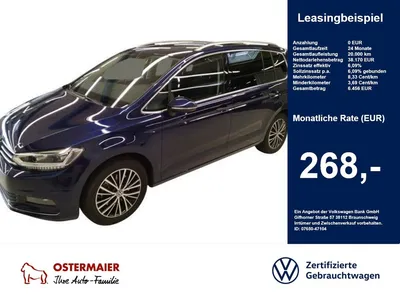 VW Volkswagen Touran HIGHLINE 2.0TDI 150PS DSG ACC.5J-G.AHK.ST im Leasing von Null-Leasing
