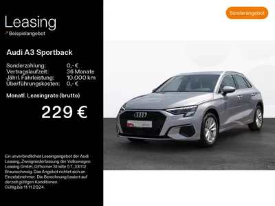 Audi AUDI A3 Sportback 30 g-tron Navi*LED*RFK*Virtual im Auto Abo von Null-Leasing