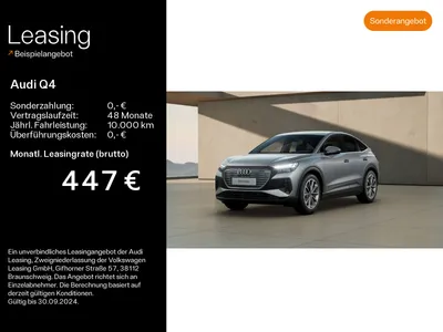 Audi AUDI Q4 45 Sportback e-tron AHK*HuD*Navi*Matrix*RFK im Auto Abo von Null-Leasing