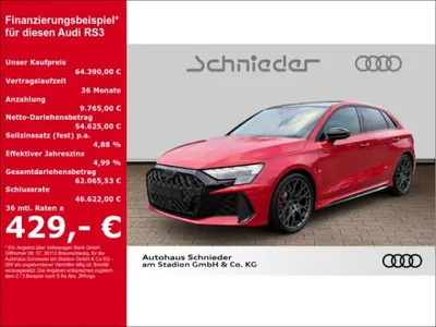 Audi Audi RS3 SPORTBACK 2.5 TFSI MATRIX-LED+PANO+SONOS+NAVI im Leasing von LeasingMarkt.de