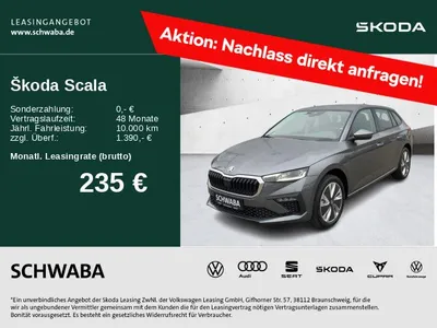 Skoda Skoda Scala Tour 1,0 TSI DSG *LED*ACC*R-KAM*PDC*SHZ* im Leasing von Null-Leasing