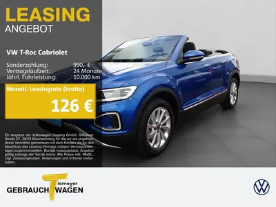 VW Volkswagen T-Roc Cabriolet 1.0 TSI STYLE MATRIX IQ.DRIVE LM im Leasing von Null-Leasing