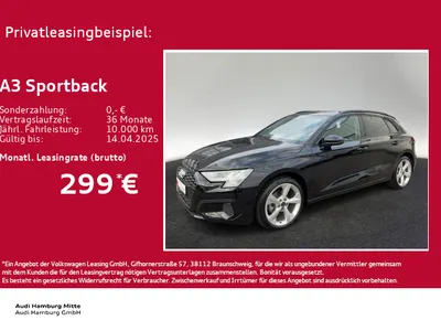 Audi AUDI A3 Sportback 30 TDI advanced S tronic AHK PDCplus im Auto Abo von Null-Leasing
