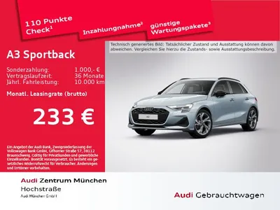 Audi Audi A3 Sportback TFSI S tronic Advanced ACC/Virtual/ im Leasing von Null-Leasing