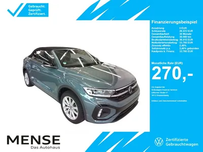 VW Volkswagen T-Roc Cabriolet 1.5 TSI DSG R-line IQ.Light AHK im Leasing von Null-Leasing