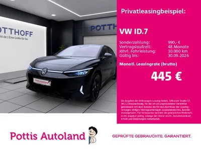 VW Volkswagen ID.7 4M GTX AHK NAVI IQ.LIGHT DCC HuD im Leasing von Null-Leasing