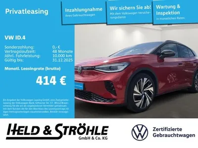 VW Volkswagen ID.4 GTX 4M IQ-LED AHK PANO WÄPU HUD 21" HARMAN im Auto Abo von LeasingTime