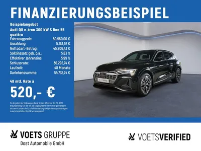 Audi Audi Q8 e-tron 300 kW S line 55 quattro AreaView+SHZ im Leasing von Null-Leasing