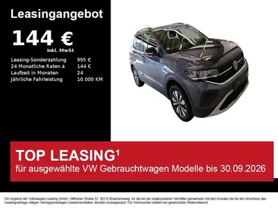 VW Volkswagen T-Cross GOAL 1.0 TSI ACC+KAMERA+LED+NAVI im Leasing von Null-Leasing