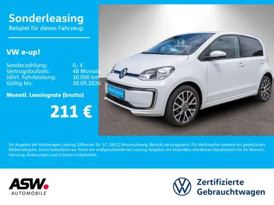 VW Volkswagen e-up! move up! Edition RFK KLIMA PDC GRA SHZ CCS im Leasing von Null-Leasing
