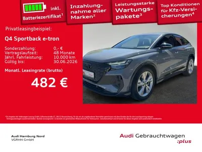 Audi Audi Q4 e-tron Q4 Sportback 45 e-tron S line Matrix Navi ACC im Leasing von LeasingMarkt.de