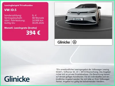VW Volkswagen ID.5 GTX 4M Pano Matrix LM 20" Navi RFK ACC Wärm im Leasing von Null-Leasing