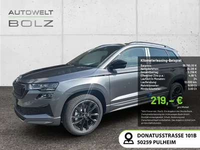 Skoda Skoda Karoq 1.5 TSI Sportline ACC NAVI MATRIX-LED AHK im Leasing von Null-Leasing