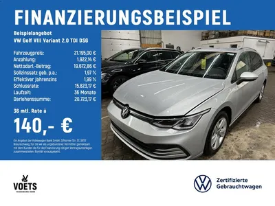 VW Volkswagen Golf VIII Variant  2.0  TDI  DSG Life LED+NAVI+A im Leasing von Null-Leasing