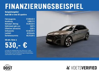 Audi Audi Q8 e-tron 55 quattro S line AHK+HuD+MATRIX LED im Leasing von Null-Leasing