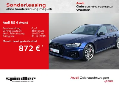 Audi Audi RS 4 Avant TFSI quattro/ Vmax280, Pano, B&O, HuD im Leasing von Null-Leasing