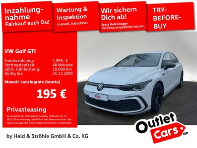VW Volkswagen Golf GTI BLACK STYLE 2.0 TSI DSG IQ-LED NAV KAM im Leasing von Null-Leasing