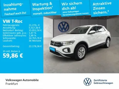VW Volkswagen T-Roc 1.0 TSI Life Navi LED DAB+ FrontAssist im Auto Abo von LeasingMarkt.de