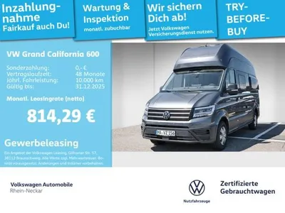 VW Volkswagen Grand California 600 2.0 TDI AHV LED Navi uvm im Auto Abo von LeasingMarkt.de