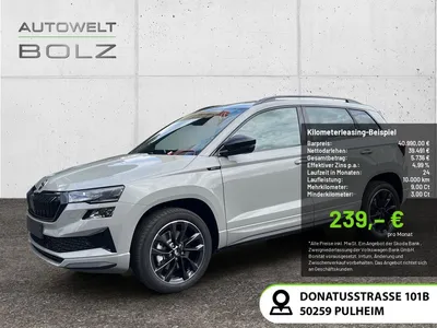 Skoda Skoda Karoq 2.0 TDI Sportline ACC NAVI MATRIX-LED AHK im Leasing von Null-Leasing