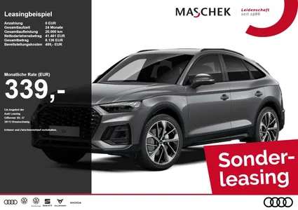 Audi Audi Q5 Sportback S Line 40 TDI quat b&O OLED HUD AHK im Leasing von Null-Leasing