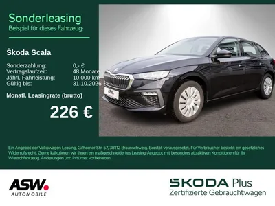 Skoda Skoda Scala Essence 1.0TSI DSG LED Klima PDC SHZ AHK im Leasing von Null-Leasing