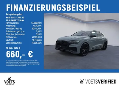 Audi Audi Q8 S-LINE 50 TDICOMPETITION+ MATRIX+STANDH+RAUTE im Leasing von Null-Leasing