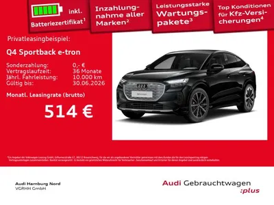 Audi Audi Q4 e-tron Q4 Sportback 45 e-tron Navi Matrix ACC HeadUp im Leasing von LeasingMarkt.de