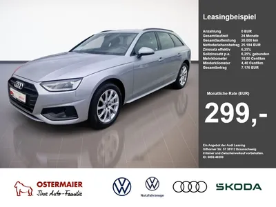 Audi Audi A4 Avant Advanced 40TDI 204PS QUATTRO AHK.2xPDC. im Leasing von Null-Leasing