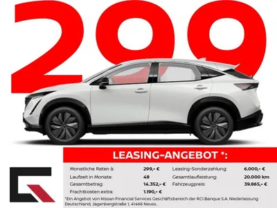 Nissan Nissan Ariya 63kWh 2025 /Winter/Navi/Carplay/CCS/22kWh OBC im Leasing von LeasingTime