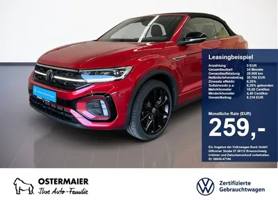 VW Volkswagen T-Roc Cabriolet R-LINE BLACK 1.5TSI 150PS NP.60T im Leasing von Null-Leasing