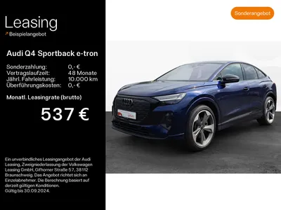 Audi AUDI Q4 Sportback e-tron 45 qu. S line Matrix*HuD*AHK im Auto Abo von Null-Leasing