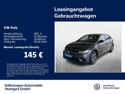 VW Volkswagen Polo Goal 1.0 TSI Navi LED ACC PDC SHZ im Leasing von Null-Leasing