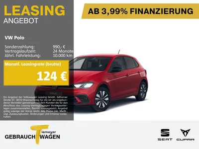 VW Volkswagen Polo 1.0 TSI GOAL NAVI ACC SITZHZG. im Leasing von Null-Leasing