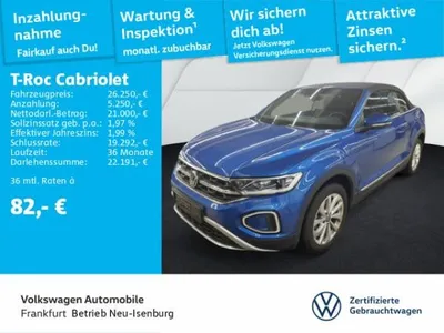 VW Volkswagen T-Roc Cabriolet 1.0 TSI Style Navi ACC LED-Plus-Scheinwerfer im Auto Abo von LeasingMarkt.de