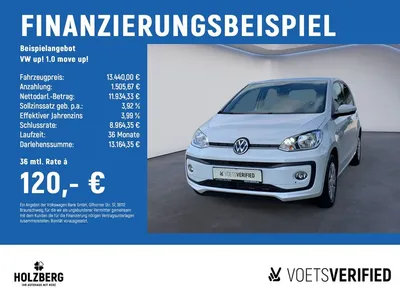 VW Volkswagen up! 1.0 move up! RFK+EPH+SHZ im Leasing von Null-Leasing