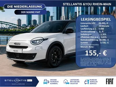 Fiat Fiat 600 "Street Edition" CarPlay Sitzhzg PDC Klima im Leasing von LeasingMarkt.de