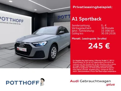 Audi Audi A1 Sportback 25 TFSI LED PDC KLIMA SITZHZG im Leasing von Null-Leasing