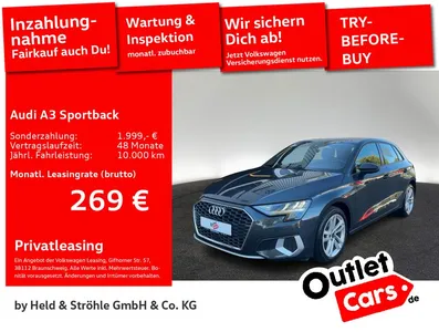 Audi Audi A3 Sportback advanced 35 TDI AHK NAV+ PARKASSIST im Leasing von Null-Leasing