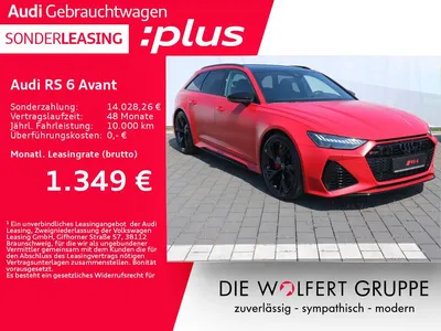 Audi Audi RS6 RS 6 Avant tiptronic⚡TANGOROT-MATTEFFEKT⚡ im Auto Abo von LeasingTime