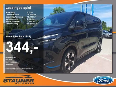 Ford Ford Transit Custom 320L1 Sport Elektro 70 KWH AHK B& im Leasing von Null-Leasing