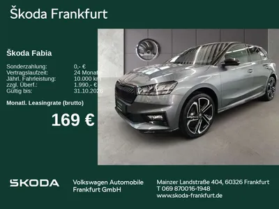 Skoda Skoda Fabia Monte Carlo 1,0 TSI DSG Fahrassistenz/ Win im Leasing von Null-Leasing