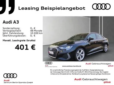 Audi Audi A3 Lim. 40 TFSI qu. S line S tronic *NAV+*ACC* im Auto Abo von LeasingMarkt.de